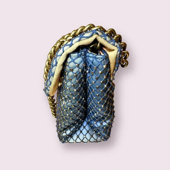 Kurt Geiger Mini Kensington Fabric Multicolor Gradient Embellished Shoulder Bag - Picture 8 of 10